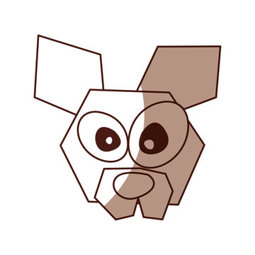 shadow brown funny dog face cartoon vector graphic design