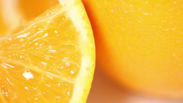 Close up of fresh orange slice. 