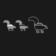 Skunk icon. Grey set .