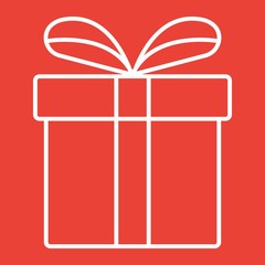 Christmas gift box line icon, New year
