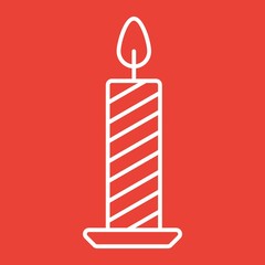 Christmas candle line icon, New year and Christmas