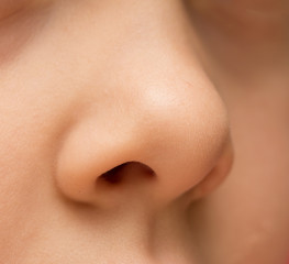 child's nose macro - obrazy, fototapety, plakaty