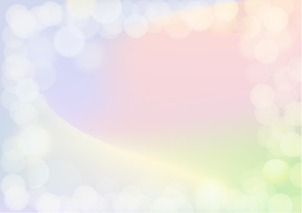 Pink, green and blue celebration background with white bokeh border