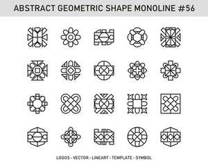 Geometric elements set, Modern shapes, isolated on white, line design, vector illustration