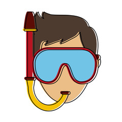 Man with diving mask