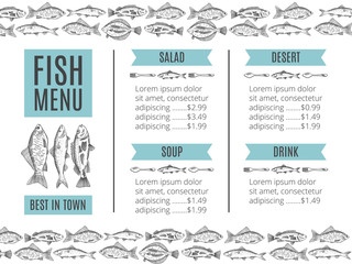 vector illustration of seafood for restaurant menu