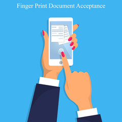 Finger print document acceptance