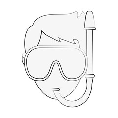 Man with diving mask