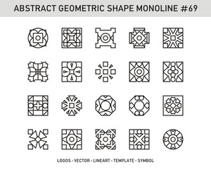 Geometric elements set, Modern shapes, isolated on white, line design, vector illustration