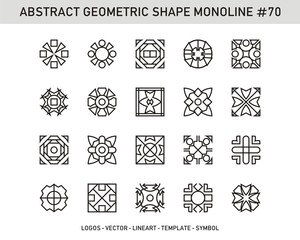 Geometric elements set, Modern shapes, isolated on white, line design, vector illustration