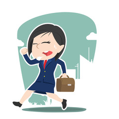 Asian businesswoman running to work– stock illustration