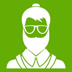 Hipsster man icon green