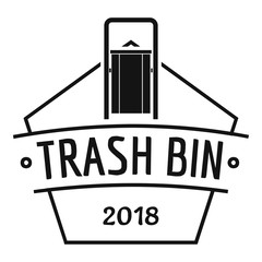 Bin trash logo, simple black style