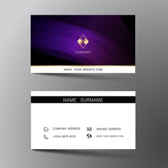 Modern business card template design. With inspiration from the abstract. Contact card for company. Two sided. Vector illustration. 