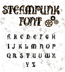 Steampunk Font - Retro alphabet font.