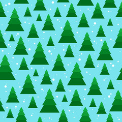 Christmas seamless pattern with geometrical fir-trees.