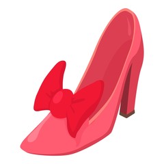 Woman shoe icon, isometric style