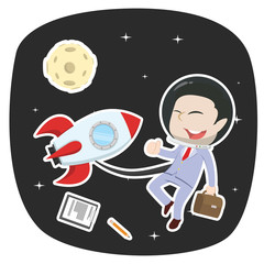 asian businessman in space