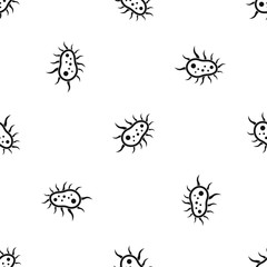 Bacteria centipede pattern seamless black