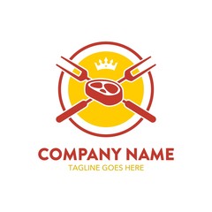 beef steak logo. unique. vector. editable