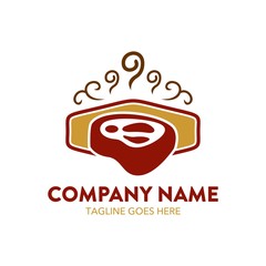 beef steak logo. unique. vector. editable