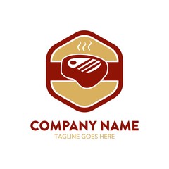 beef steak logo. unique. vector. editable