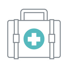 Obraz premium Medical first aid suitcase icon vector illustration graphic design
