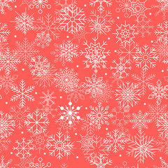 Vector seamless pattern with snowflakes.
