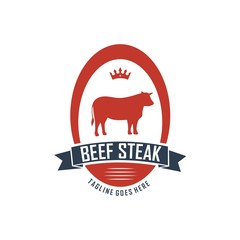 beef steak logo. unique. vector. editable
