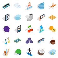 Effective icons set, isometric style