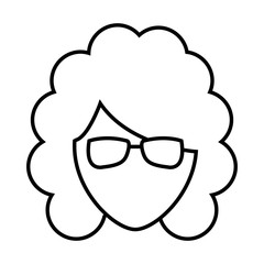 Woman with sunglasses icon vector illustration graphic design