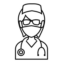 Nurse avatar profile icon vector illustration graphic design