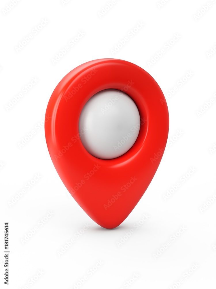 Aufkleber red map pointer isolated on white background