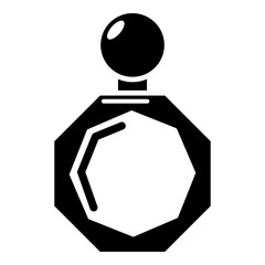 Perfume bottle hexagon icon, simple black style