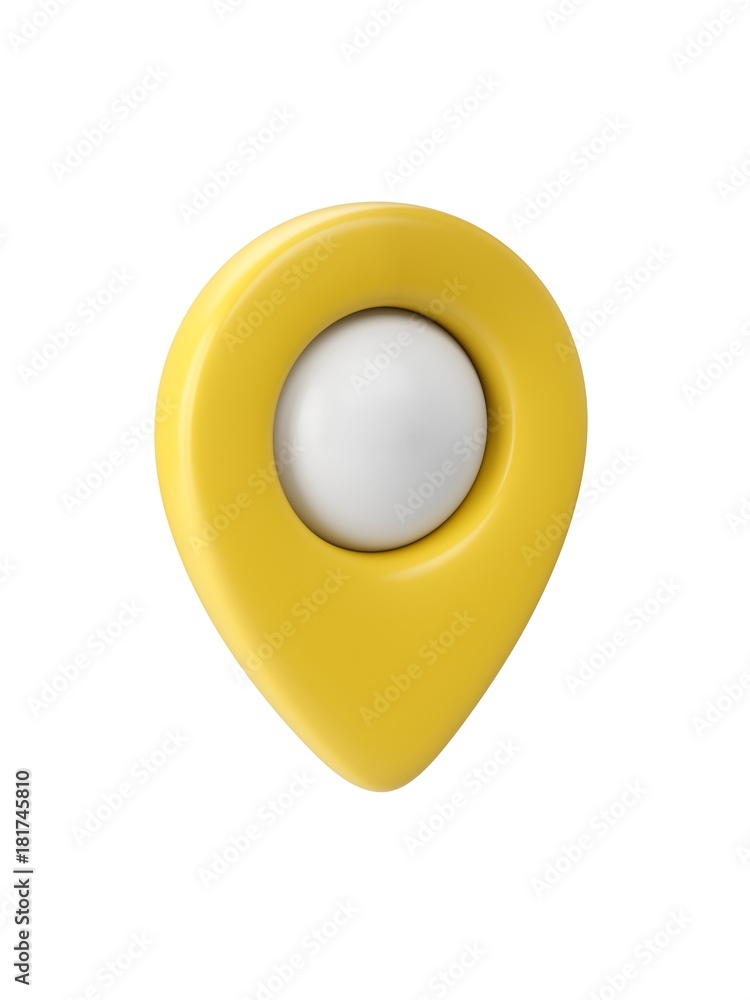 Aufkleber yellow map pointer isolated on white background