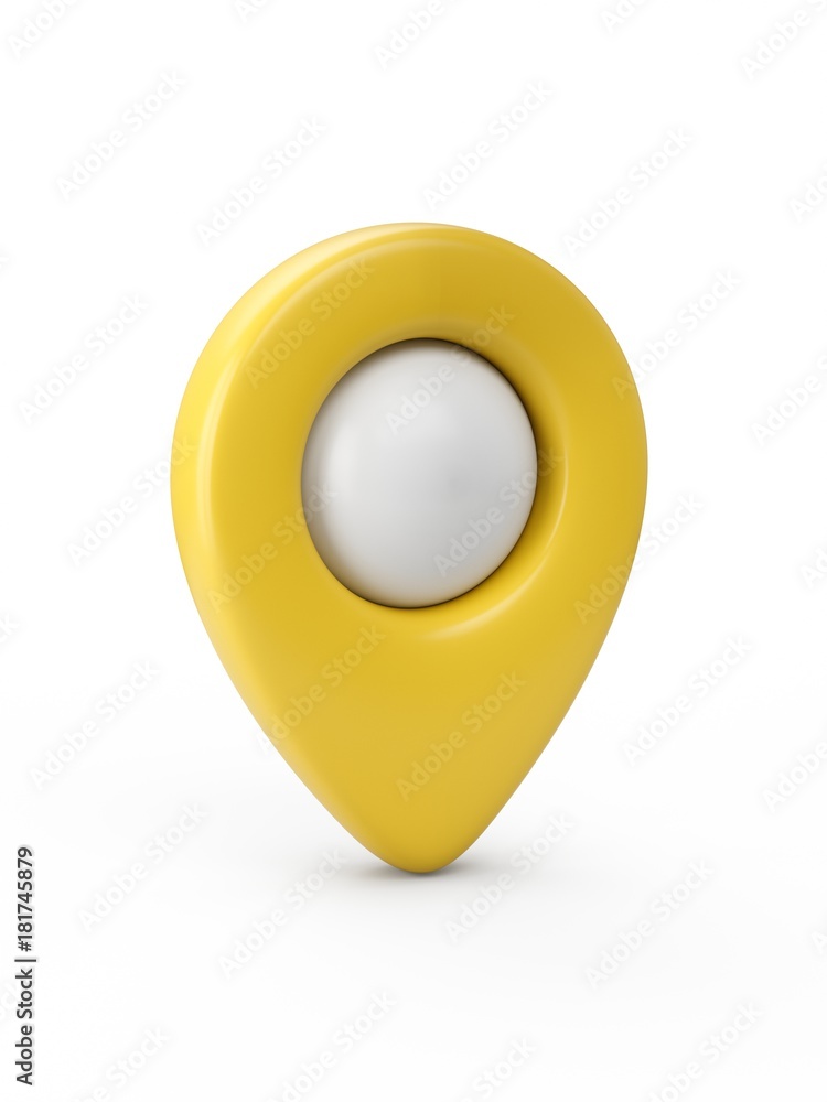 Aufkleber yellow map pointer isolated on white background