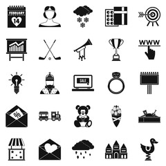 Standard icons set, simple style