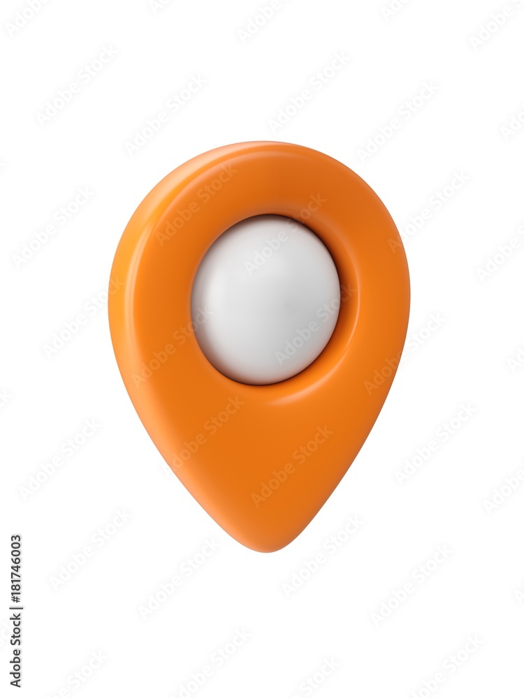 Aufkleber orange map pointer isolated on white background