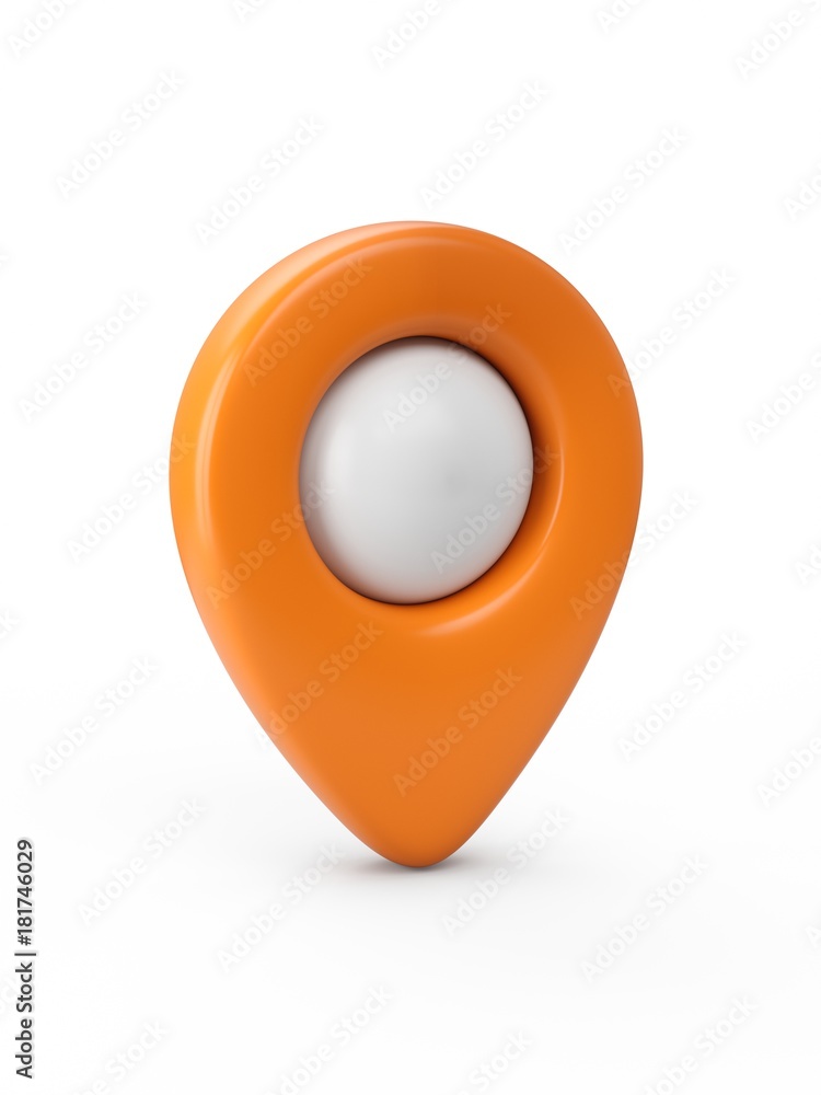 Aufkleber orange map pointer isolated on white background