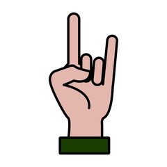 Rock and roll hand symbol icon vector illustration graphic design