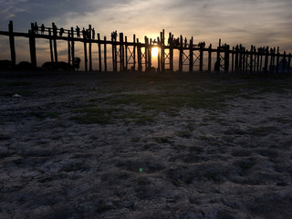 pont en teck de U bein, Amarapura, Myanmar