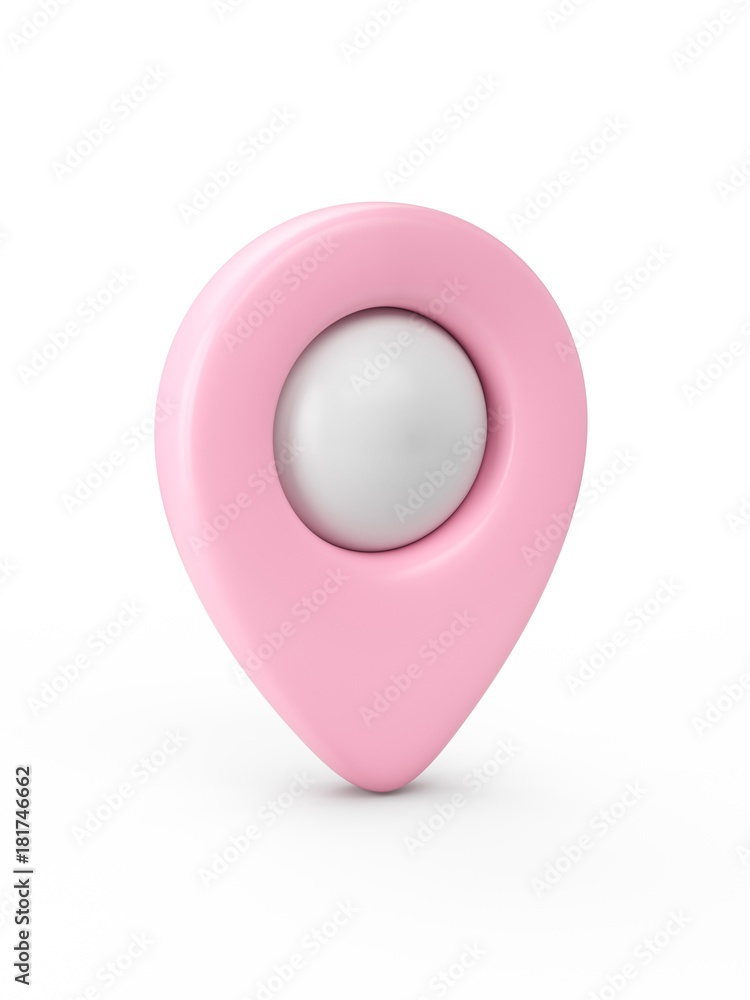 Aufkleber pink map pointer isolated on white background