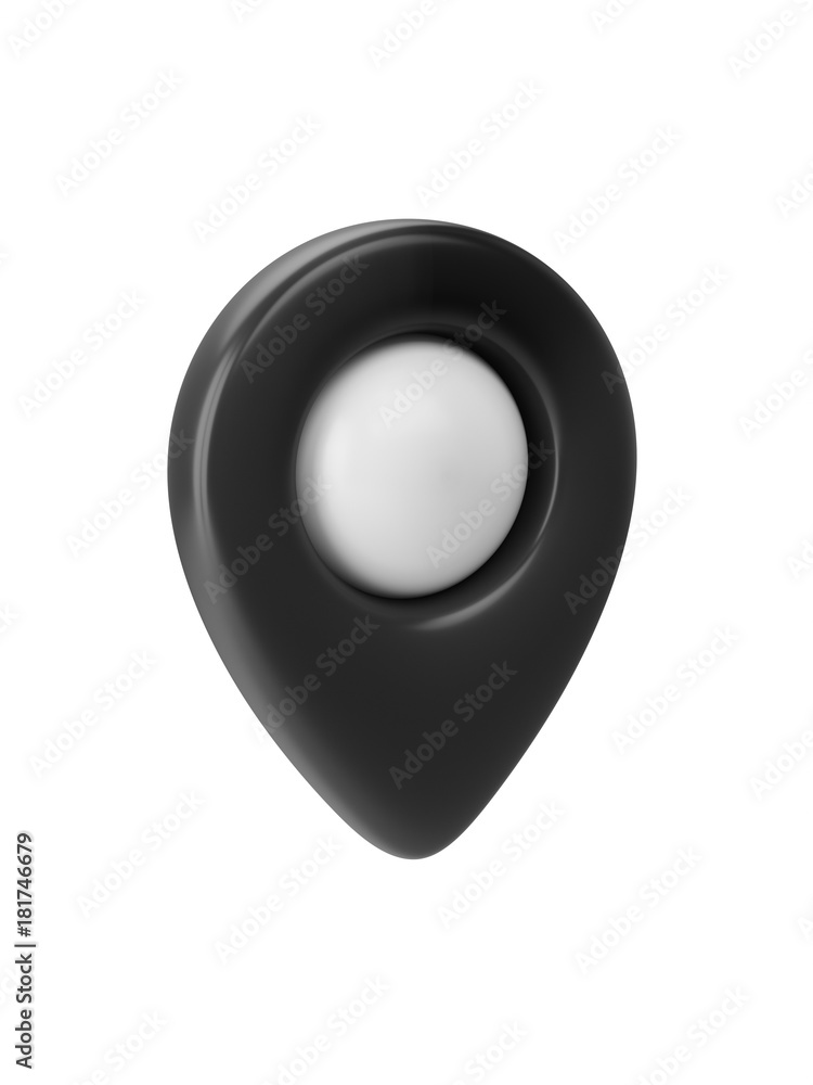 Aufkleber black map pointer isolated on white background