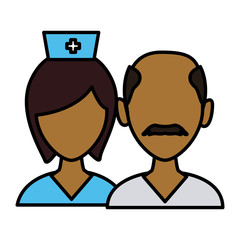 Medical teamwork avatar icon vector illustration graphic design
