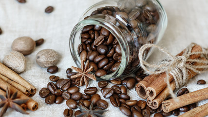 Coffee, cinnamon, anise and nutmegs