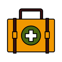 Medical first aid suitcase icon vector illustration graphic design