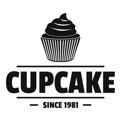 Cupcake logo, simple black style