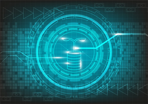 Icon investment with digital technology background