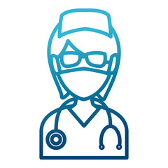 Nurse avatar profile icon vector illustration graphic design