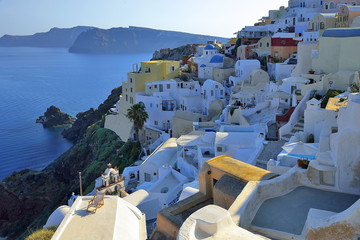Architecture Greek towns on the islands, Oia , Santorini 